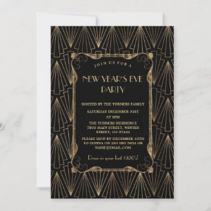 Glam Old Hollywood Underbar Gatsby New Year Party Inbjudningar