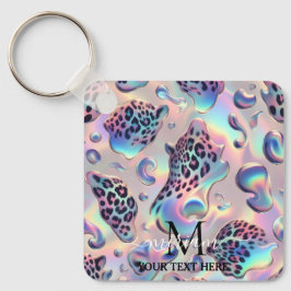 Glam Opal Leopard Print Girly Keychain Nyckelring