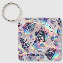 Glam Opal Leopard Print Tjej Nyckelring