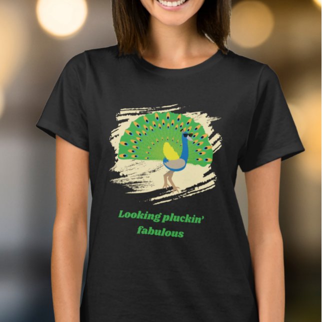Glam Påfågel Puns-design T Shirt (Skapare uppladdad)
