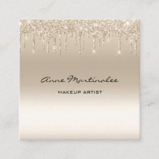 Glam påfyllning av konstgjord champagne Glitter Fyrkantigt Visitkort