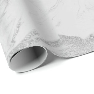 Glam Parly Grått Silver White Marble Glam Presentpapper