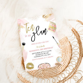 Glam Party Girl Makeup Spa 10:e Födelsedagsfesten Inbjudningar