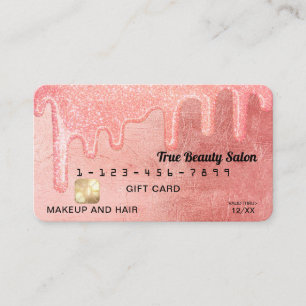 Glam Peach Rosa Thick Glitter Drives Gift Kredit Visitkort