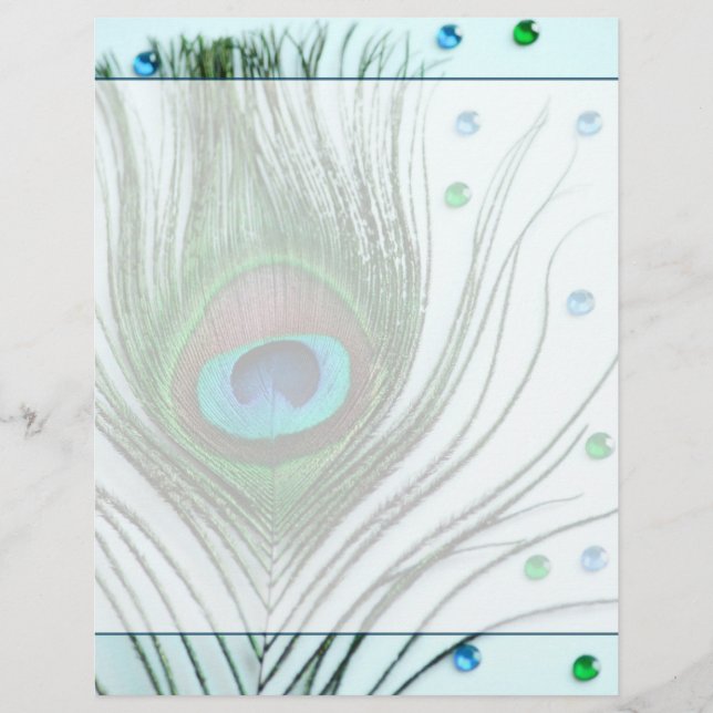 Glam Peacock Feather Teal (Framsida)