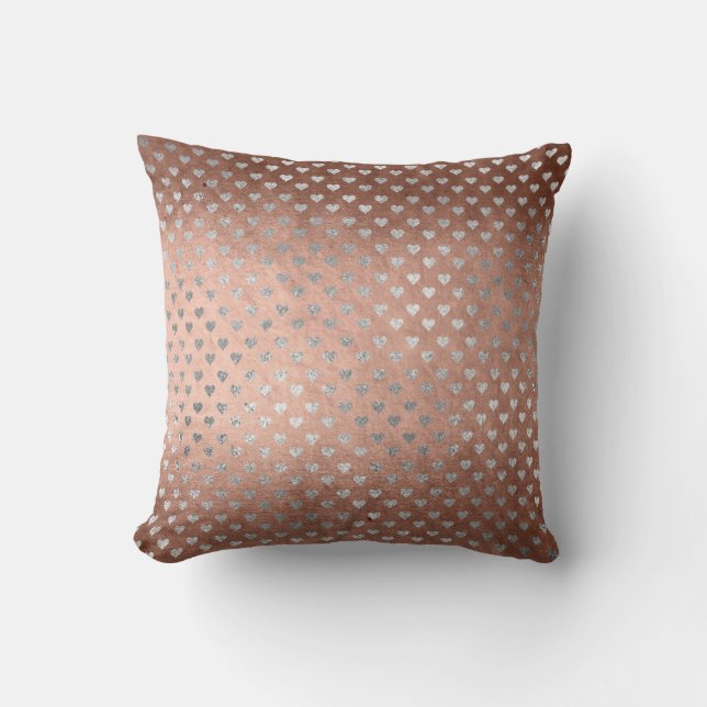 Glam Pillow för Silver Hearts rosa ros Pillow Kudde (Framsida)