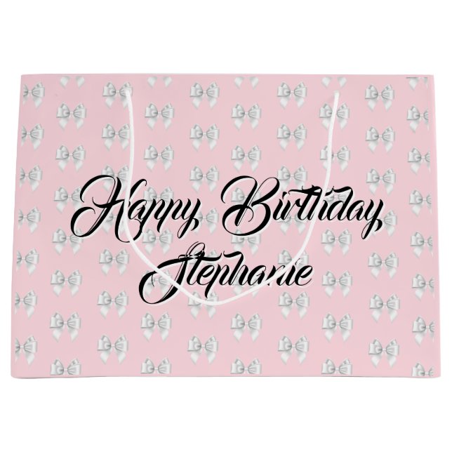 Glam Pink Anpassat Namn Tiffany Tema Vit Slinga (Framsidan)