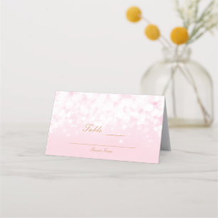 Glam Pink Chic Bokeh Glamour Ljus Bord Nummer Placeringskort
