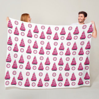 Glam Pink Christmas flamingos Fleecefilt