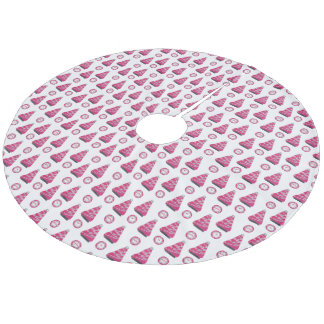 Glam Pink Christmas flamingos Julgransmatta Fleece