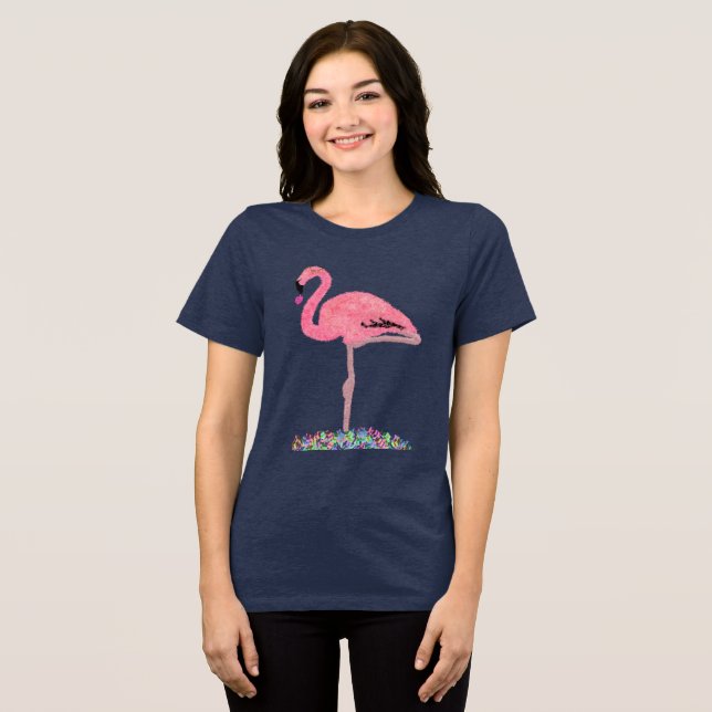 Glam Pink Hanukkah flamingo beach T Shirt (Framsida Full)