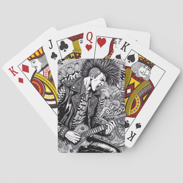 Glam Punk Rock Rockabilly Playing Cards Casinokort (Baksidan)