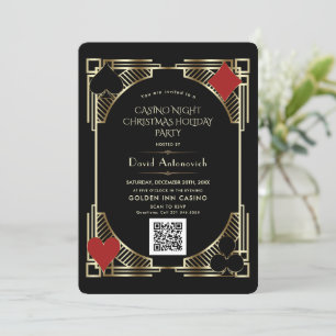 Glam QR Code Vegas Casino Nattjul Helgdag Inbjudningar