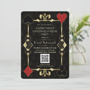 Glam QR Code Vegas Casino Nattjul Helgdag Inbjudningar