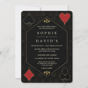 Glam QR-kod Art Deco Gatsby Casino Poker Bröllop Inbjudningar