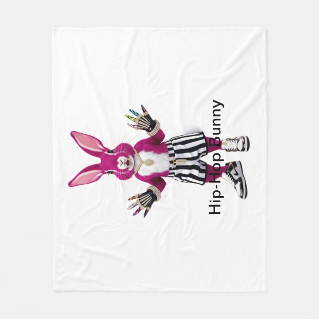 "Glam Rabbit Revolution" Fleecefilt (Framsidan)