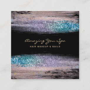 *~* Glam Rainbow Glitter Exception i Luxe Guld Fyrkantigt Visitkort