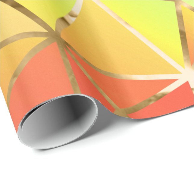 Glam Rainbow Golden Rand Diamond Wrapping Papper Presentpapper (Rullad Hörn)
