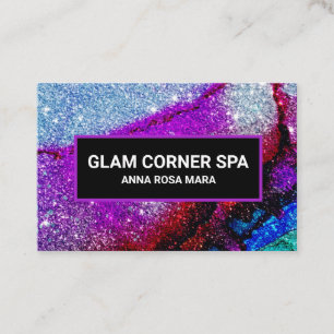 *~* Glam Rainbow QR Glitter Glitz Luxe Beauty Visitkort