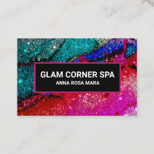 *~* Glam Rainbow QR Glitter Glitz Luxury Beauty Visitkort