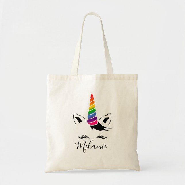 Glam Rainbow Unicorn Tygkasse (Framsidan)
