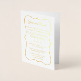 Glam Real Gold Foil 50:e Bröllop-årsdagen Folierat Kort