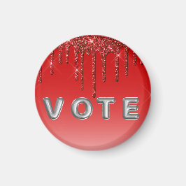 Glam Red Glitter Drip  Magnet