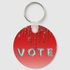 Glam Red Glitter Drip  Nyckelring