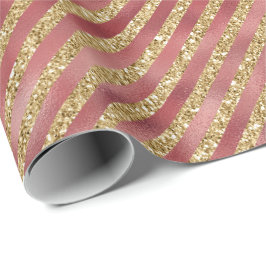 Glam Red Guld Glitter Rand Presentpapper