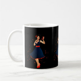 Glam Retro 1950-talets flicka. Redigerbart namn Kaffemugg