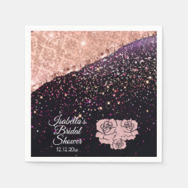 Glam Ro Black Glitter  Rosor Pappersservett