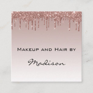 Glam Ro Faux Glitter Drives Makeup Artist Fyrkantigt Visitkort