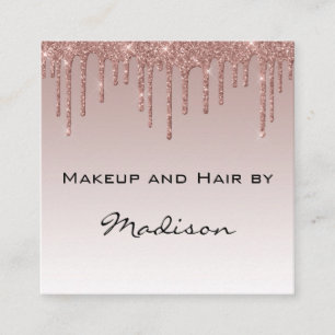 Glam Ro Faux Glitter Drives Makeup Artist Fyrkantigt Visitkort