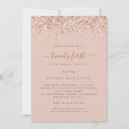 Glam Ro Glitter 21:a födelsedagen Party Inbjudningar