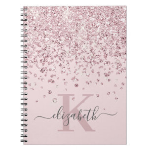  Glam Ro Glitter Guld Diamond Monogram Anteckningsbok