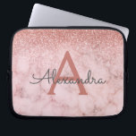 Glam Ro Glitter Marble Gnistra Monogram Laptop Fodral<br><div class="desc">Glam Ro Guld - Rosa Ombre Faux Glitter och Gnistra Marble Stone Modern och Elegant Monogram Fodral. Fodral kan anpassas så att det omfattar ditt första och första namn.</div>