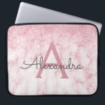 Glam Ro Glitter Marble Gnistra Monogram Laptop Fodral<br><div class="desc">Glam Ro Guld Ombre Faux Glitter och Gnistra Marble Stone Modern och Elegant Monogram Fodral. Fodral kan anpassas så att det omfattar ditt första och första namn.</div>