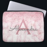 Glam Ro Glitter Marble Gnistra Monogram Laptop Fodral<br><div class="desc">Glam Ro Guld Ombre Faux Glitter och Gnistra Marble Stone Modern och Elegant Monogram Fodral. Fodral kan anpassas så att det omfattar ditt första och första namn.</div>