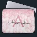 Glam Ro Glitter Marble Gnistra Monogram Laptop Fodral<br><div class="desc">Glam Ro Guld Ombre Faux Glitter och Gnistra Marble Stone Modern och Elegant Monogram Fodral. Fodral kan anpassas så att det omfattar ditt första och första namn.</div>