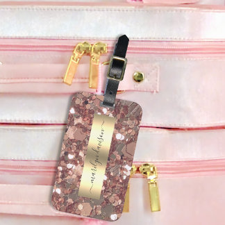 Glam Ro Guld Chunky Glitter Metallic Foil Bagagebricka