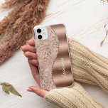 Glam Ro Guld Faux Foil Leopard Spots Namn<br><div class="desc">Utformningen har en chic guld och en metallisk leopardpunkt mönster som är sprinklad med glatt vit holografisk faux glitter till lämnat, och en bild av ron i ro i form av en våg som gränsar till guld höger faux ro. Anpassa den med ditt namn eller monogram i ett snyggt med...</div>