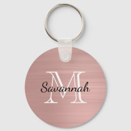 Glam Ro Guld Faux Metall Monogram Nyckelring