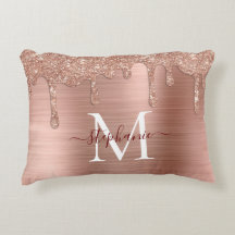 Glam Ro Guld Glitter Drip Elegant Monogram