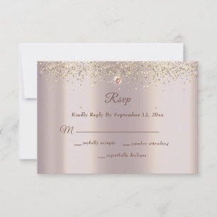 Glam Ro Guld Glitter Gnistra Bröllop OSA Kort