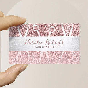 Glam Ro Guld Glitter Hair Stylist Beauty Salon Visitkort