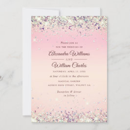 Glam Ro Guld Glitter Konfetti Modern Pastel Inbjudningar