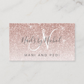 Glam Ro Guld Glitter Mani Pedi Nagel Studio Visitkort
