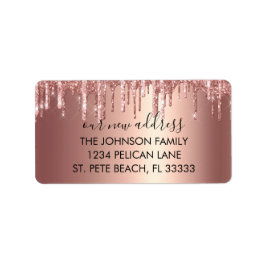 Glam Ro Guld Glitter Nya Returadressen i Adressetikett