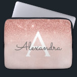 Glam Ro Guld Glitter och Gnistra Monogram Laptop Fodral<br><div class="desc">Glam Ro Guld Ombre Faux Glitter och Gnistra Modern och Elegant Monogram Fodral. Fodral kan anpassas så att det omfattar ditt första och första namn.</div>
