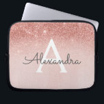 Glam Ro Guld Glitter och Gnistra Monogram Laptop Fodral<br><div class="desc">Glam Ro Guld Ombre Faux Glitter och Gnistra Modern och Elegant Monogram Fodral. Fodral kan anpassas så att det omfattar ditt första och första namn.</div>
